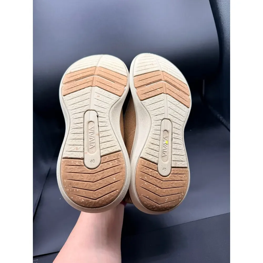 VIVAIA Knit Slip-On Ankle Sneakers Boots Beige EU 40 US 9